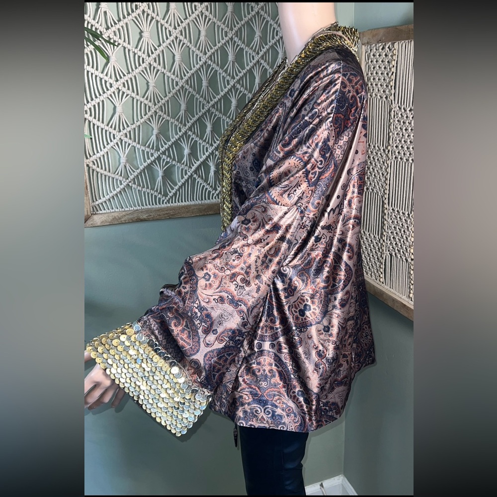 NWT Free People Layla Embellished Kimono Jacket SMALL - Picture 9 of 16